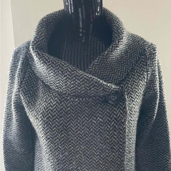 Ellen Tracy Chevron Wool Blend Sweater Jacket Size Large - Picture 2 of 11